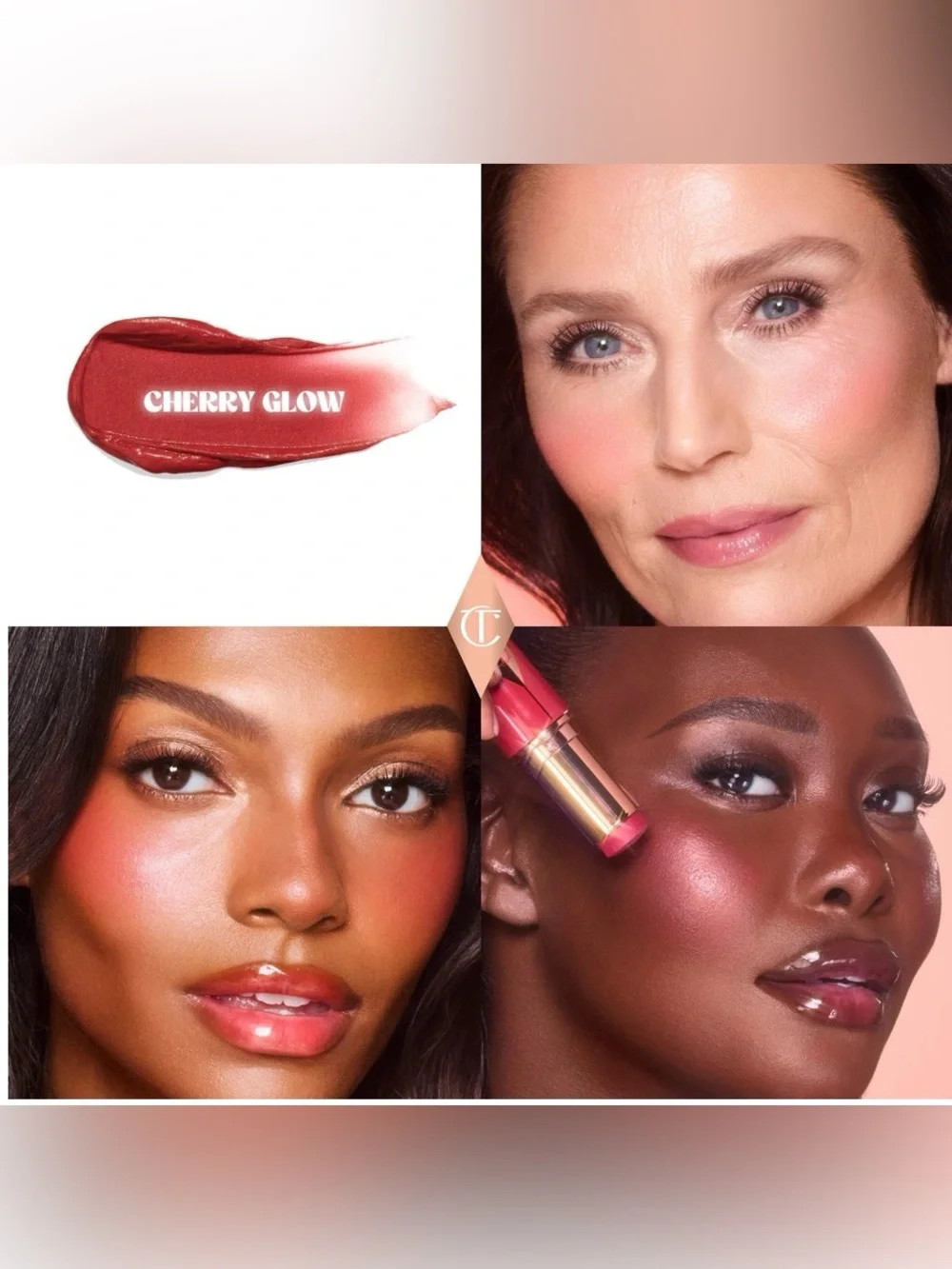 Charlotte Tilbury Unreal Lip+Cheek Glow Blush Sticks — Pinky Glow & Cherry Glow